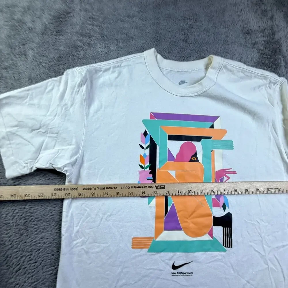 Nike Art Department Shirt Mens S Heavy Knit Cotton Abstract Basketball Tee